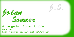 jolan sommer business card